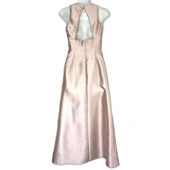 ALFRED SUNG CHAMPAGNE FULL LENGTH DRESS POCKETS SIZE 2 BRIDESMAID MOB MOG - Picture 7 of 12